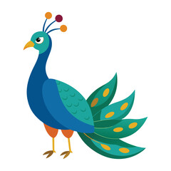 peacock with feathers