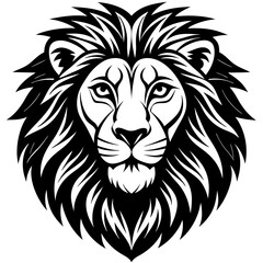 Lion face silhouette vector art