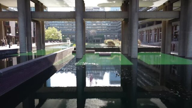 Aerial view of Barbican, London on sunny day