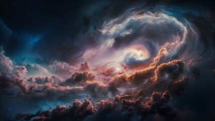 Vibrant Nebula in Space Galaxy. Starry Cosmos Night. Astronomy and Universe Science. Supernova Background and Wallpaper.
