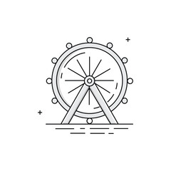Obraz premium Ferris Wheel Vector Icon Design