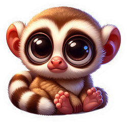 Obraz premium Loris Sticker png