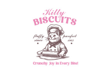 Kitty biscuits Vintage Funny Cat Quote Sublimation