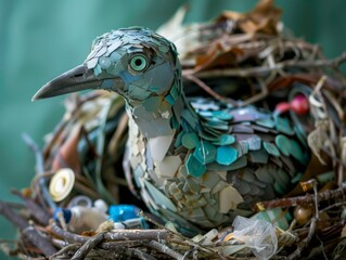 ocean trash pollution harmful to seabirds habitat environmental issue concept