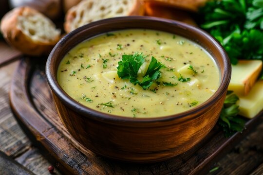 Creamy soup made from marrow and potato suitable for children
