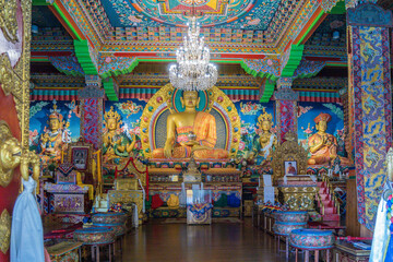 Buddha in Tibetan Monastery, Darjeeling and Sikkim, India