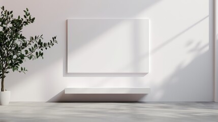 Fototapeta premium Ultra-realistic mock-up of a high-end atelier's blank white signage, stylish facade, perfect for identity showcase