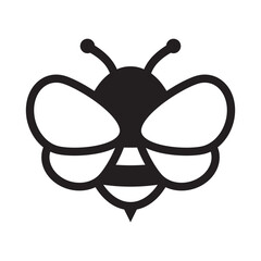 Honey Bee icon. Insect character. Cartoon flying bee.
