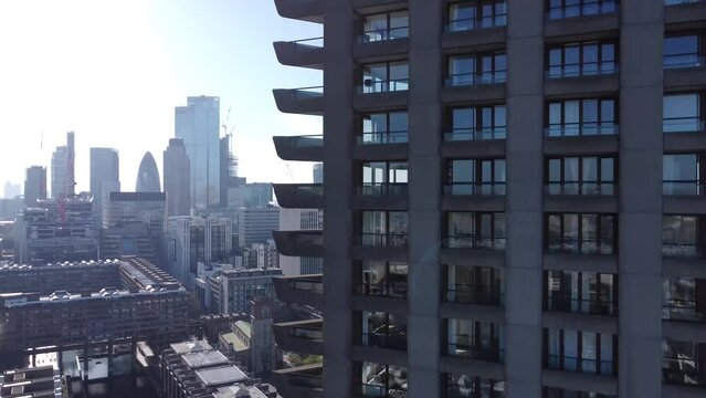 Aerial view of Barbican, London on sunny day