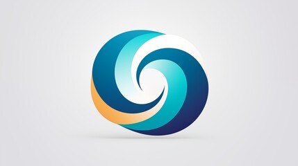 Abstract Swirl Logo with Colorful Gradient Design Featuring Blue Shades