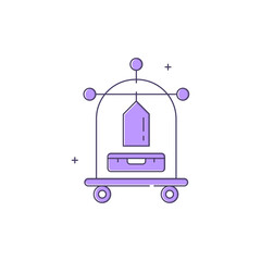 Luggage Cart Vector Icon Design