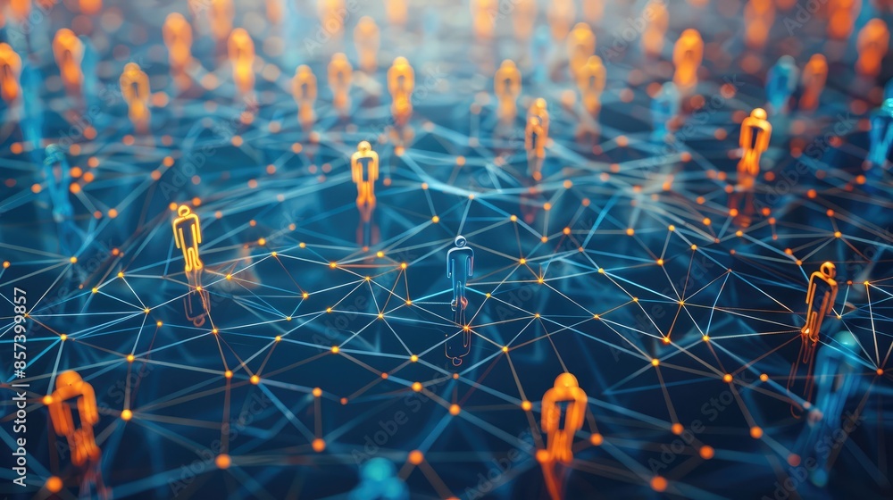 Poster networking communication, organized communication system between company workers. decentralized netw