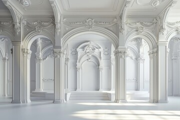 Fototapeta premium Ornate White Classical Interior