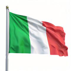 Fototapeta premium italian flag waving on the wind isolated os white background olympic games