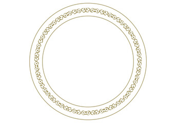 Marco floral verde amarillento en círculo