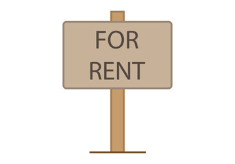 Cartel de madera de algo en alquiler