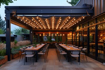 Outdoor Modern Restaurant Dining Area
