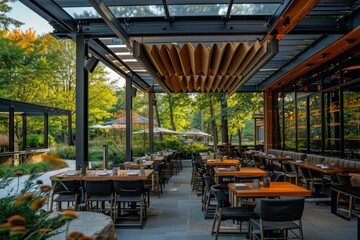 Naklejka premium Charming Outdoor Restaurant