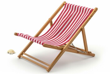 Colorful Beach Deck Chair Isolated on White Background