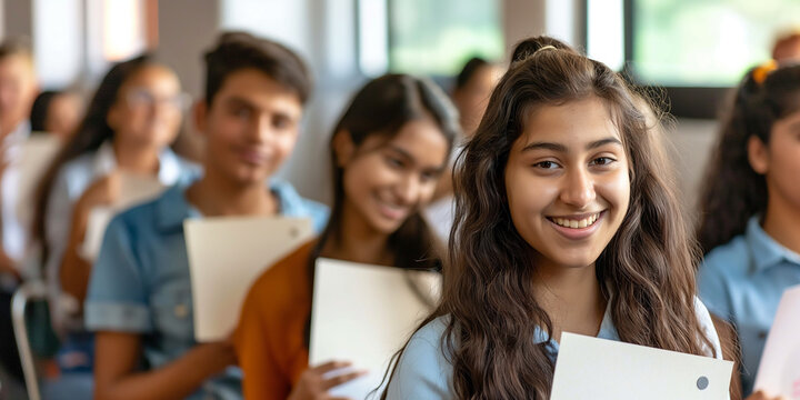 Junge Sch&uuml;ler Studenten bei Abschlusspr&uuml;fung