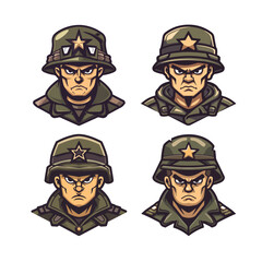 set of army military characters