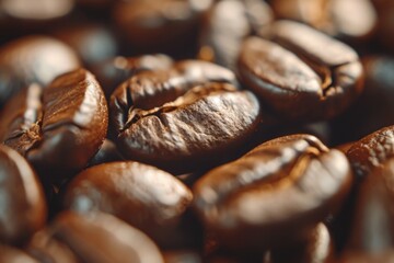 Close-up of roasted coffee beans