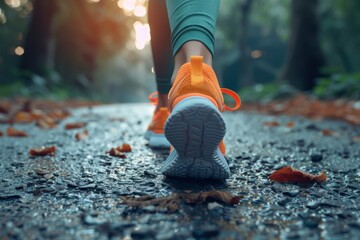 Runner in Forest Path