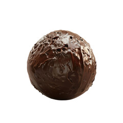Isolated Chocolate Ice Cream Ball on transparent background