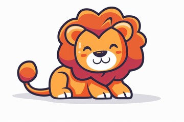 Obraz premium Cute Cartoon Lion Illustration