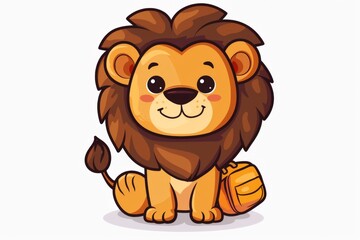 Cartoon Lion Illustration for Kids