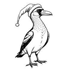 Fototapeta premium Festive Bird Collection: Christmas Attire