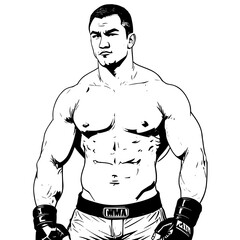 Fototapeta premium Russian Warrior: A Martial Combat Poster of Strength and Pride