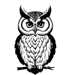 Midnight Wings: A Stylized Owl Portrait