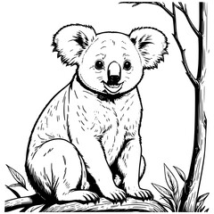 Obraz premium Australian Wildlife: Vintage Illustrations of Koalas and Bears