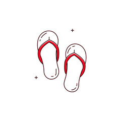 Footwear, Beach Sandals Vector Icon Design