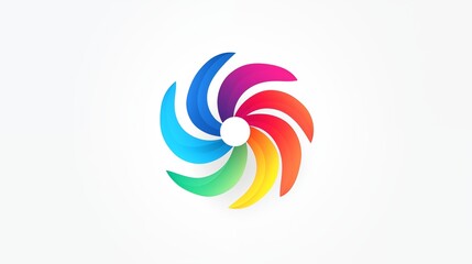 Colorful Abstract Spiral Logo with Vibrant Rainbow Swirl Design