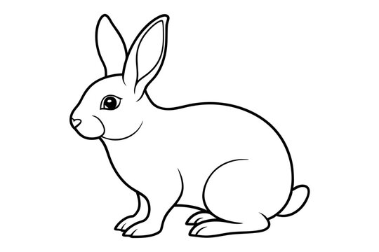 recommend clip art: rabbit line art vector illustration
