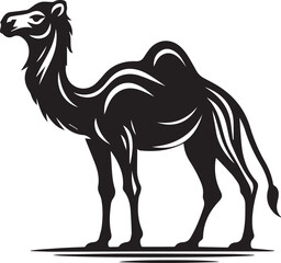 Camel Silhouette Vector Illustration with Background 