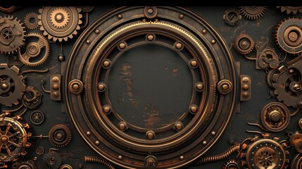 Naklejka premium Steampunk Gear Background.