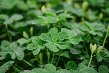 Groundnut plant has green and yellow leaves