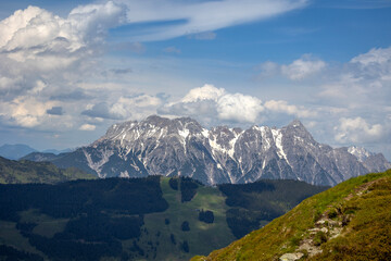 View on a mountain range in Austria