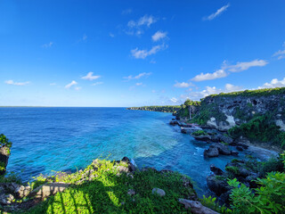 Bulukumba, Indonesia - May 12, 2024: Seacape from the edge of the cliff, one of the tourist areas...