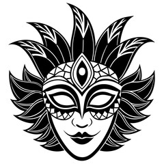 carnival mask isolated on black