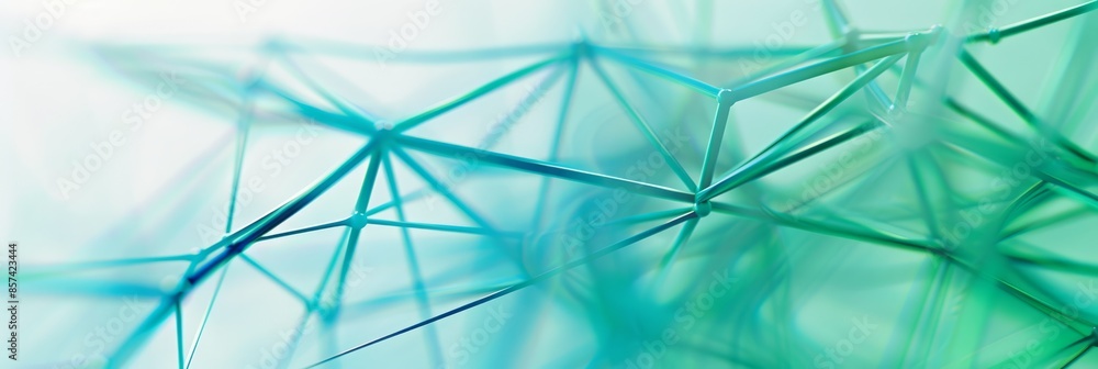 Poster a photo of overlapping blue and green network lines in a minimalist style, symbolizing connectivity 