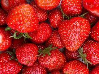 red strawberries background