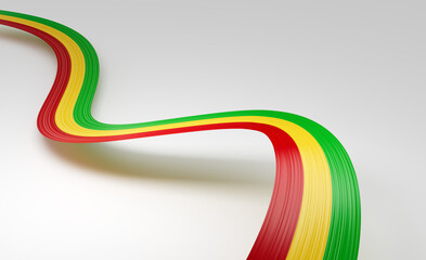 3d Flag Of Mali 3d Wavy Shiny Mali Ribbon Flag Isolated On White Background 3d Illustration