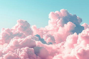 The sky is filled with pink clouds, creating a serene and peaceful atmosphere