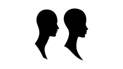 head shapes of a male and female, simple head shapes in vector