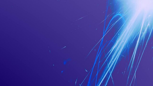 Futuristischer animierter Lichteffekt in hell leuchtender Energiestruktur, blau, Geschwindigkeitseffekt, abstrakte Lichtlinien, bewegte Energiestrahlen, innovativ, Technologie, Wissenschaft
