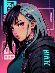 cyberpunk comics manga character design anime style

